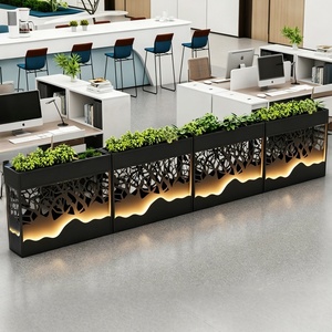 Separador de ambientes para comedor/oficina, de acero galvanizado, con soporte para plantas y flores, estilo occidental. - Product Image 3