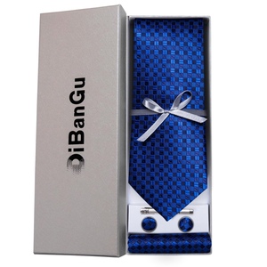 100% pure soie armure tissé Jacquard bleu marine <span class=keywords><strong>cravate</strong></span> et mouchoir et <span class=keywords><strong>cravate</strong></span> personnalisation pour hommes cravates classiques - Product Image 3