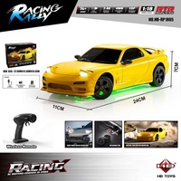 Huangbo 1:18 Simulation - Voiture de drift 4x4 télécommandée haute vitesse 2.4G avec éclairage, jouet de course RC HB-RP18, batterie Li-ion, emballage en boîte couleur HB