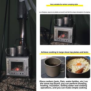 Estufa <span class=keywords><strong>de</strong></span> <span class=keywords><strong>leña</strong></span> Plegable ligera portátil para acampar al aire libre para cocinar Calefacción <span class=keywords><strong>de</strong></span> té y combustible para barbacoa con casete <span class=keywords><strong>de</strong></span> carbón vegetal - Product Image 3
