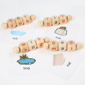 Bloques de lectura fonética de madera Montessori a escala 1:8, juguete educativo para aprender a leer y pronunciar, para principiantes en lectura, preescolar, de 3 a 6 años - Product Image 4