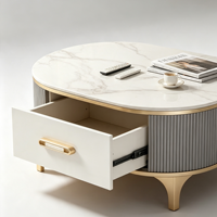 Table basse en dalle de pierre de luxe léger, mobilier moderne et simple pour chambre et appartement