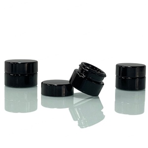 Skincare Cream <b>Container</b> 5g Black UV Protection <b>Small</b> Pot Glass Cosmetic Jar 5ml Dark Violet Glass Jars With Lids - Product Image 1