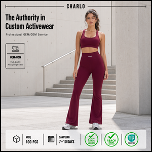 Charlo Custom Women <b>Flared</b> Yoga Pants <b>High</b> <b>Waisted</b> Premium Stretch Gym <b>Leggings</b> Fitness Workout Wholesale Bulk OEM GCC - Product Image 1