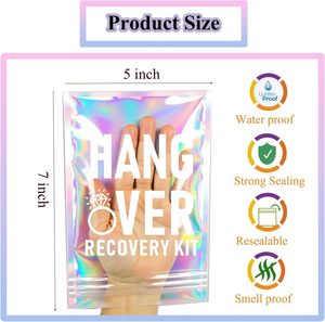 Paquete <span class=keywords><strong>de</strong></span> 10 Bolsas Holográficas Reutilizables para Kits <span class=keywords><strong>de</strong></span> Recuperación <span class=keywords><strong>de</strong></span> la Resaca, para Fiestas <span class=keywords><strong>de</strong></span> <span class=keywords><strong>Despedida</strong></span> <span class=keywords><strong>de</strong></span> <span class=keywords><strong>Soltera</strong></span> y Kits <span class=keywords><strong>de</strong></span> Cumpleaños (5" X 7") - Product Image 5