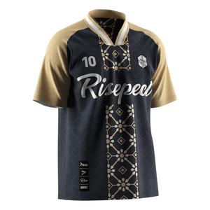 Maillot de football léger avec col polo en V et tissu anti-transpiration, idéal pour les séances d'échauffement et les matchs décontractés - Product Image 5