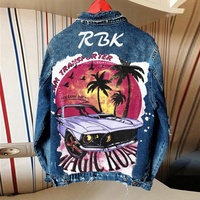 Veste en jean à imprimé dessin animé tendance de haute qualité pour femme, collection automne 2025, manches longues, style vintage, streetwear