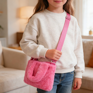 Bolsos de Mano de Peluche para Niñas, Nuevo Diseño, Lindos Bolsos Cruzados de Hombro para Mujer - Product Image 1