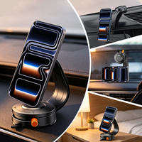 Support de téléphone de voiture en alliage d'aluminium de qualité supérieure, fixation rapide, rotation à 360° °   Support de smartphone rotatif pour pare-brise de voiture, magnétique