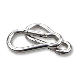 Factory Direct High Quality Metal Din5299c Spring Silver Climbing Carabiner Clips Stainless Steel Snap Hook