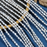 Perles baroques à double lustre, trou droit, 4,5-5 mm, perles d'eau douce naturelles irrégulières sans noyau, brin DIY, 36-37 cm de longueur