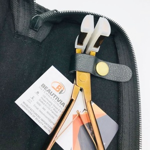 Pince d'extension de cheveux en nylon de haute qualité avec ruban de logo personnalisé finition or rose outils d'extension de cheveux de qualité supérieure - Product Image 3