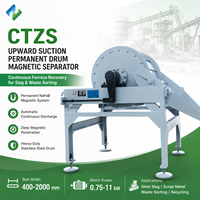 Séparateur à tambour magnétique permanent à aspiration ascendante CTZS pour la récupération des déchets industriels municipaux et des ferrailles déchiquetées
