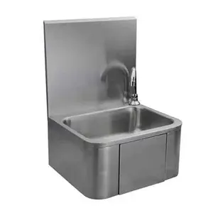 304 paslanmaz çelik ticari mutfak duvara monte eller serbest lavabo el yıkama lavabosu lavabo diz işletilen lavabo hastane için