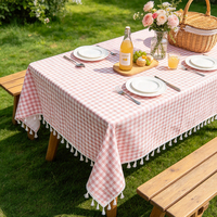 Nappe extra longue en coton et lin 150x260 cm, tissage écossais américain de qualité supérieure, durable pour les grands banquets et les tables de cuisine/salle à manger