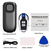 Alarme antivol sans fil pour moto et vélo en ABS, capteur de vibration, klaxon, portée 50-80M, 3 niveaux de volume, étanche IP65