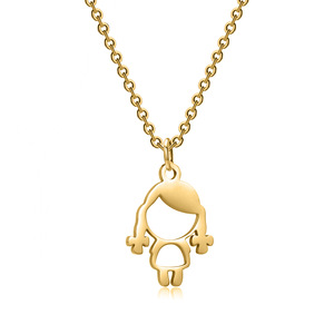 Collana pendente da donna in acciaio inossidabile per bambina con Design creativo semplice in acciaio al titanio buddhismo Figaro farfalla - Product Image 5