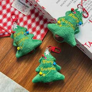 Wholesale Plush Christmas Tree Keychain with Bell Pendant for Best Friend Gift & Student <b>Backpack</b> Decoration - Product Image 4