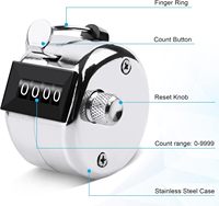 Compteur manuel à 4 chiffres en acier inoxydable, sans batterie, OEM, DIY, facile à utiliser, un seul bouton de commande, bouton rotatif en métal