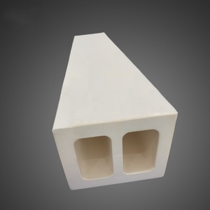 99% Tube long carré à deux trous <span class=keywords><strong>en</strong></span> <span class=keywords><strong>alumine</strong></span> de haute pureté - Product Image 2