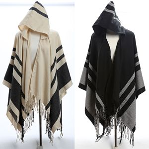 Bas prix de gros automne hiver nouvelle Cape châle chapeau <span class=keywords><strong>écharpe</strong></span> hommes femmes <span class=keywords><strong>cachemire</strong></span> tricoté gland châles traditionnels - Product Image 1