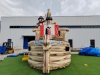 Castillo Inflable Comercial con Tobogán en Forma de Barco Pirata, de PVC EN14960, para Alquiler en Fiestas, Parques de Diversiones y Juegos Infantiles