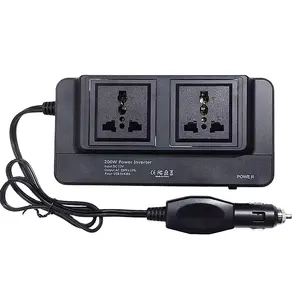 Hotsale 2 salidas de CA 4 puertos USB adaptador de cargador 200W inversor de corriente DC 12V a 110V AC convertidor de coche DC a AC inversor