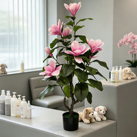 Fleurs artificielles en plastique 3D pour mariage, magnolias artificiels pour extérieur, intérieur, hall d'entrée, restaurant, arrangements floraux