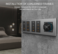 Interrupteur mural intelligent en aluminium pour hôtel, contrôleur de lumière, 1 gang 4 voies, interrupteur KNX avec bouton