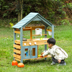 Maison de jeu en bois pour l'extérieur, <span class=keywords><strong>cuisine</strong></span> imperméable, jeu de rôle pour enfants, jouet interactif parent-<span class=keywords><strong>enfant</strong></span> pour les enfants de 4 à 6 ans - Product Image 4