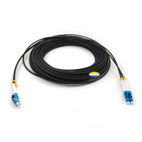 Câble à fibres optiques blindé extérieur LC vers LC 3 pieds 1 m |   Câble de raccordement duplex 9/125 SM pour environnements difficiles et liaisons longue distance
