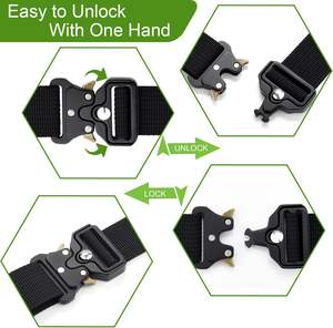 Boucle de ceinture tactique à dégagement rapide en alliage de plusieurs tailles (25 mm, 32 mm, 40 mm) pour sangle de collier de chien, noir - Product Image 3