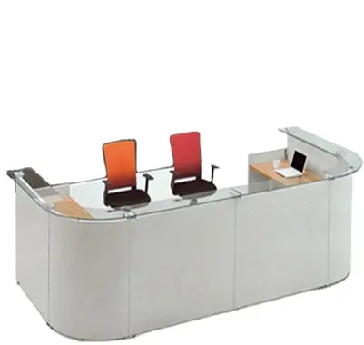 モダンな木製フロントデスクオフィステーブルと椅子価格美容院フロントデスク