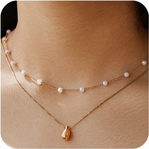 Trendy Gold Personalized Jewelry Gifts Custom 18k Gold Plated Cross Women Necklace Cross <b>Choker</b> Pearl Necklace for Women - Product Image 6