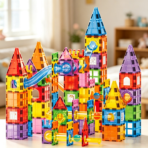 Offre Spéciale : Kit de Construction Magnétique 3D en ABS de 7,5 cm, 165 Pièces, Circuit de Billes, Jouet Éducatif STEM, Cadeau pour Enfants de 3 Ans et Plus - Product Image 1