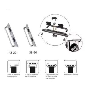 Conector de correa de reloj Adaptador de acero inoxidable Conexión de metal reemplazable Correa de reloj Compatible con <span class=keywords><strong>Apple</strong></span> <span class=keywords><strong>Watch</strong></span> Band 38-49mm - Product Image 4