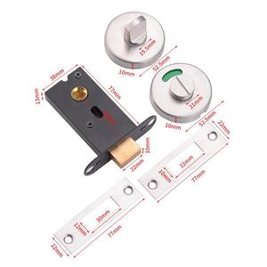 Accessoires voor openbare toiletafscheidingen Rood en groen Bezet/leeg Deursloten Cilinderslot Verdikt indicatorslot - Product Image 6