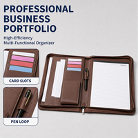 Carpeta Portadocumentos A4 de Cuero PU con Logotipo Personalizado Haoran, Multifuncional, con Clip, para Conferencias, con Diseño