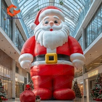 Père Noël gonflable de Noël pour l'extérieur, Père Noël gonflable de dessin animé avec lumières LED et bonbons, décoration de jardin