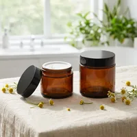 Flacons en verre pour crème pour le visage, rechargeables, ambre, de 5 g à 250 g, pour échantillons