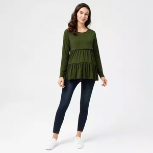 Vêtements de maternité pour femmes enceintes, col rond à manches longues, T-<span class=keywords><strong>shirt</strong></span> lactable pour le printemps et l'automne, vente en gros pour les Américains d'Europe - Product Image 6
