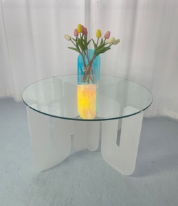 Bàn trà tròn acrylic bán chạy, bán buôn đồ nội thất acrylic nhiều màu sắc - Product Image 5