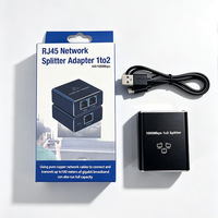 Répartiteur réseau Ethernet Gigabit 1x4 1000 Mbps, commutateur réseau 4 ports RJ45 avec adaptateur d'alimentation USB pour PC, routeur, LAN