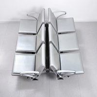 Chaises d'attente multiplace en acier inoxydable avec coussins en PU, bancs publics adaptés aux hôpitaux et aux gares, utilisation aéroportuaire