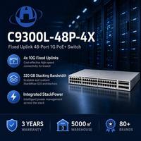 Commutateur réseau géré Original Network Essentials C9300L-48P-4X 48 ports PoE+ 4x10G avec liaison montante fixe StackWise-320