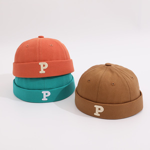 P Letter Baseball Cap Cotton Unisex Sunscreen Windproof Insect Repellent Orange Black - Product Image 3