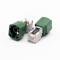 Conector Macho HSD de Alta Velocidad de 4 Pines, Código E, Montaje en PCB con Orificio Pasante para Sintonizador de TV para Automóvil
