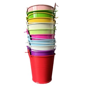 Petit seau en fer <span class=keywords><strong>de</strong></span> style campagnard, couleur bonbon, pour <span class=keywords><strong>la</strong></span> décoration <span class=keywords><strong>de</strong></span> <span class=keywords><strong>la</strong></span> maison. Le pot a une ouverture <span class=keywords><strong>de</strong></span> 7 cm. - Product Image 5