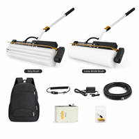 Brosse de nettoyage de panneaux solaires motorisée photovoltaïque à tête rotative, alimentation CC durable avec version batterie au lithium pour usine