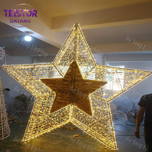 ไฟประดับรูปดาว LED สีทองขนาดใหญ่ สำหรับตกแต่งทางเข้าห้างสรรพสินค้าในช่วงคริสต์มาส และโครงการตกแต่งวันหยุดเชิงพาณิชย์ - Product Image 6